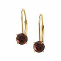 14K Yellow 5 mm Genuine Mozambique Garnet Lever Back Earrings